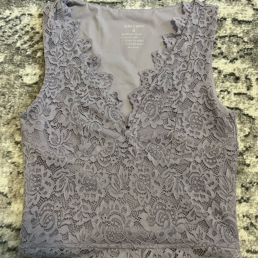 Women’s Lavender Lace Sleeveless Tank Top